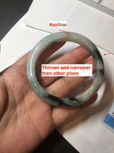 Load image into Gallery viewer, 56.9mm 100% natural Type A sunny green white jadeite jade bangle BN7-8239