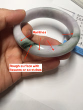 Load image into Gallery viewer, 57.7mm certified 100% natural Type A light green yellow purple(FU LOU SHOU) chubby jadeite jade bangle PA191-4761