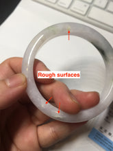 Load image into Gallery viewer, 55.5mm certified 100% natural type A icy watery green/purple jadeite jade bangle BN89-3521