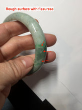 Load image into Gallery viewer, 55.8mm certified type A 100% Natural sunny green gray jadeite jade bangle BS31-4416