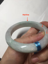 Load image into Gallery viewer, 56.5mm certified 100% natural type A white/light green white purple jadeite jade bangle AH100-0545