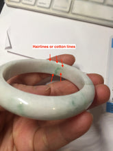 Load image into Gallery viewer, 53.5mm certified 100% natural Type A sunny green white jadeite jade bangle PA259-3846