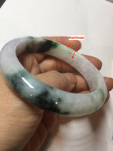 Load image into Gallery viewer, 56mm certified 100% natural type A sunny green/dark green/purple/white jadeite jade bangle PF19-3425