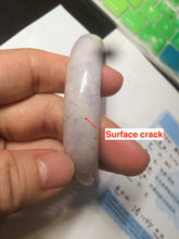 Load image into Gallery viewer, 53.8mm certificated Type A 100% Natural light purple/white/yellow Jadeite Jade bangle K112-4023