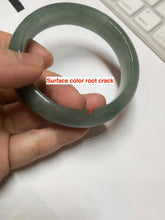 Load image into Gallery viewer, 56.8mm Certified 100% natural Type A oily dark green/ gray (老油青) jadeite jade bangle PD114
