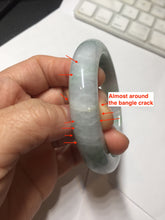 Load image into Gallery viewer, 57.5mm certified type A 100% Natural light green/purple Jadeite jade bangle PA232-5118