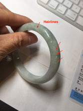 Load image into Gallery viewer, 56mm Certified Type A 100% Natural light green white jadeite Jade bangle GL48-12-4006