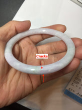 Load image into Gallery viewer, 59.5mm certified Type A 100% Natural light green purple white round cut Jadeite Jade bangle PB265-3197