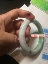 Load image into Gallery viewer, 60.5mm Certified Type A 100% Natural sunny green/white/brown Jadeite Jade bangle A109-5414