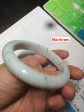 Load image into Gallery viewer, 60.5mm Certified Type A 100% Natural light green/white/brown Jadeite Jade bangle AH81-0428