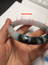 Load image into Gallery viewer, 60.2mm certified Type A 100% Natural icy watery light green sunny green purple Jadeite Jade bangle BQ66-5664