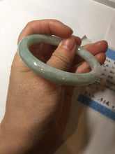 Load image into Gallery viewer, 53.6mm certified 100% natural type A white/sunny green round cut jadeite jade bangle AU38-9812
