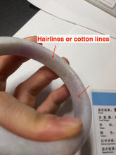 Load image into Gallery viewer, 57.5mm certified Type A 100% Natural light green purple white slim Jadeite Jade bangle BQ72-4938