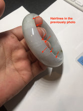 Load image into Gallery viewer, 57.5mm Certified 100% natural Type A dark green white gray chubby jadeite jade bangle AD118-2998