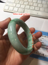 Load image into Gallery viewer, 57.5mm Certified Type A 100% Natural sunny green yellow white Jadeite bangle PC163-8119