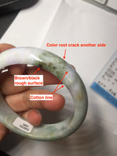 Load image into Gallery viewer, 58.5mm Certified Type A 100% Natural Sunny Green Purple Gray brown black Jadeite Jade Bangle AZ182-6585