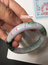 Load image into Gallery viewer, 55.5mm Certified 100% natural Type A Green & Light Purple jadeite jade bangle PH246-0510
