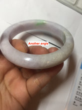 Load image into Gallery viewer, 59.5mm certified 100% natural Type A sunny green/purple white jadeite jade bangle PC198-1215