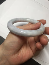 Load image into Gallery viewer, 56.2mm certified 100% natural light green/white/purple chubby round cut jadeite jade bangle BS37-(5563)
