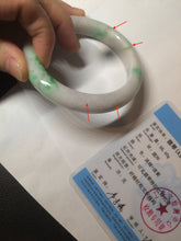 Load image into Gallery viewer, 60mm certified 100% natural type A sunny green white jadeite jade bangle BH31-5424