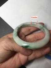 Load image into Gallery viewer, 54mm Certified 100% natural Type A sunny green/white jadeite jade bangle BK97-0352