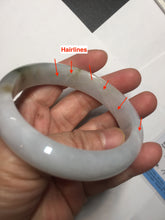 Load image into Gallery viewer, 57.7mm Certified 100% natural Type A dark green white gray purple brown jadeite jade bangle AD119-3012