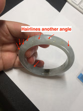 Load image into Gallery viewer, 56.5mm 100% natural type A icy watery light green/brown/black seaweed jadeite jade bangle Q139-5250