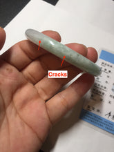 Load image into Gallery viewer, 54mm Certified type A 100% Natural sunny green/white round cut Jadeite bangle BN81-9817