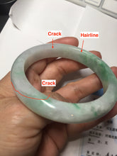 Load image into Gallery viewer, 56.1mm certified 100% natural icy watery light white/sunny green jadeite jade bangle BN71-3879