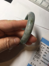 Load image into Gallery viewer, 56.6mm certified 100% natural Type dark green/ gray jadeite jade bangle AU56-4021