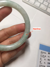 Load image into Gallery viewer, 57mm Certified type A 100% Natural sunny green/white round cut Jadeite bangle BN77-9819