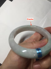 Load image into Gallery viewer, 56.5mm certified 100% natural type A white/light green white purple jadeite jade bangle AH100-0545