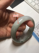 Load image into Gallery viewer, 57.5mm Certified 100% natural Type A dark green white gray chubby jadeite jade bangle AD118-2998