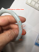 Load image into Gallery viewer, 62mm certified Type A 100% Natural white gray light purple green round cut Jadeite Jade bangle PE92-3225