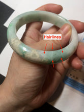 Load image into Gallery viewer, 57mm certified 100% natural type A sunny green/white jadeite jade bangle BN100-7706
