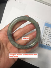 Load image into Gallery viewer, 51mm Certified 100% Natural Green/ black/gray sesame paste 芝麻糊 青花 round cut nephrite Jade bangle HHE104-5567