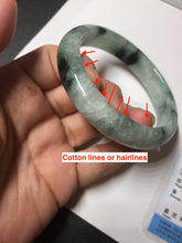Load image into Gallery viewer, 56.5mm Certified Type A 100% Natural suny green dark green Jadeite Jade bangle BP33-8236