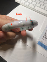 Load image into Gallery viewer, 53.5mm Certified type A 100% Natural sunny green/purple/yellow(Fu LU SHOU) Jadeite bangle BN42-5128