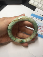 Load image into Gallery viewer, 58mm Certified Type A 100% Natural Sunny Green Brown with Green Floating Flowers Spring on Old Branches (春生旧枝) round cut Jadeite Jade Bangle PC210-6227