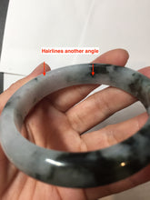 Load image into Gallery viewer, 57.2mm certified 100% natural Type A dark green black purple white Blooming Ink(水墨花开) jadeite jade bangle PB293-0507