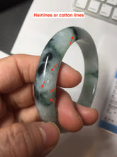 Load image into Gallery viewer, 56.5mm Certified Type A 100% Natural light purple white green with green floating flowers jadeite Jade bangle PB295-7300