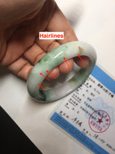 Load image into Gallery viewer, 57mm certified 100% natural type A sunny green/purple/yellow jadeite jade bangle BN101-7704