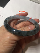 Load image into Gallery viewer, 55mm Certified Type A 100% Natural icy watery dark green/purple/gray round cut Jadeite bangle AA132-6931