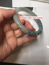 Load image into Gallery viewer, 54.6mm Certified Type A 100% Natural green white gray round cut jadeite Jade bangle BH236-0267