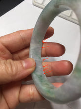 Load image into Gallery viewer, 57.5mm certified type A 100% Natural light green/purple Jadeite jade bangle PA232-5118