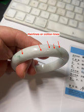 Load image into Gallery viewer, 53.5mm certified 100% natural Type A sunny green white jadeite jade bangle PA259-3846