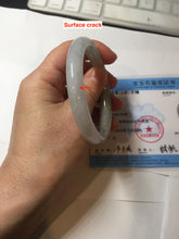 Load image into Gallery viewer, 53.4mm certified 100% natural Type A gray green white purple round cut jadeite jade bangle AA122-4914