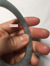 Load image into Gallery viewer, 55.5mm Certified Type A 100% Natural dark green/purple/gray round cut Jadeite bangle AA127-6935