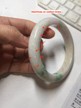 Load image into Gallery viewer, 59.5mm 100% Natural type A sunny green purple white Jadeite Jade bangle PE46-5504