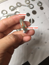 Load image into Gallery viewer, Size 6 -9 1/2 100% natural type A icy watery light yellow gray black white (灰冰) jadeite jade band ring PC228